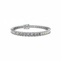 White gold Diamond bracelet with emerald-cut stones on a white background