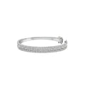 White Gold Pave set Diamond bangle in a white background