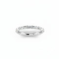 A Platinum band ring featuring a row of baguette-cut lab grown diamonds, shown against a plain white background.