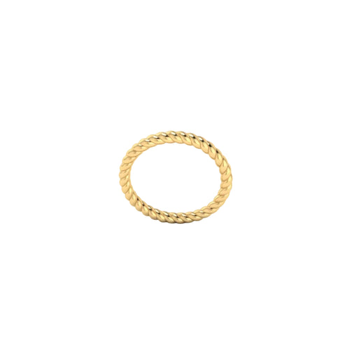 A polished Yellow Gold twisted rope plain ring on a clean white background.