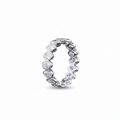 A white gold Oval Diamond Bezel set eternity ring featuring a continuous row of Oval lab grown diamonds, shown on a clean white background.