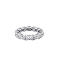 A white gold eternity ring featuring a continuous row of oval-cut lab grown diamonds, photographed on a seamless white background.