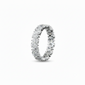 A white gold Pear Diamond Prong set full eternity ring featuring a continuous row of pear cut lab grown diamonds, shown on a clean white background.