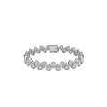 White Gold bracelet with teardrop-shaped diamonds on a white background