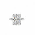 A Platinum Radiant Diamond solitaire ring featuring Radiant Center Lab Grown Diamond shown on a clean white background.