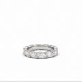 14k White Gold Marquise Cut Lab Grown Diamond Eternity Band 3.35 CTW on white background.