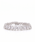 Inga Fine Jewelry 14k White Gold Multi Shape Lab Grown Diamond Bracelet 30.79ctw shown on a white background.