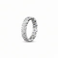 A white gold Pear Diamond Prong set full eternity ring featuring a continuous row of pear cut lab grown diamonds, shown on a clean white background.